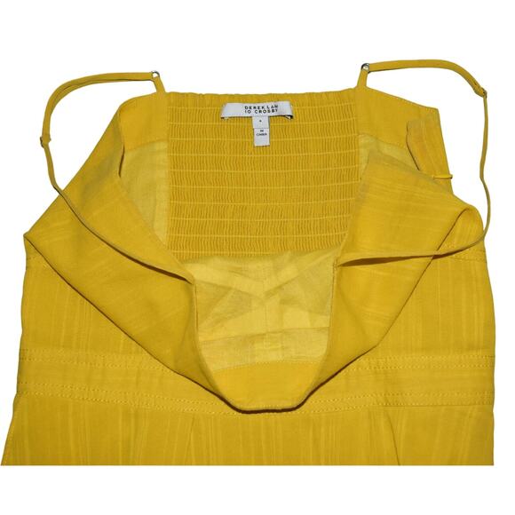 B0 DEREK LAM 10 CROSBY Marigold Cotton Ruffle Asymmetrical Hem Cami Dress Sz 4 - Picture 5 of 6